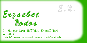 erzsebet modos business card